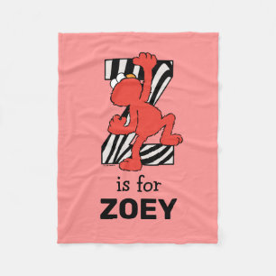 Elmo Alphabet   Z Zebra Fleece Blanket