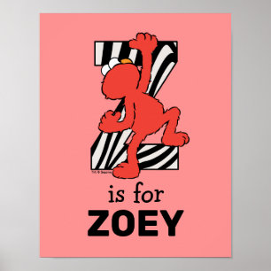 Elmo Alphabet   Z Zebra Poster