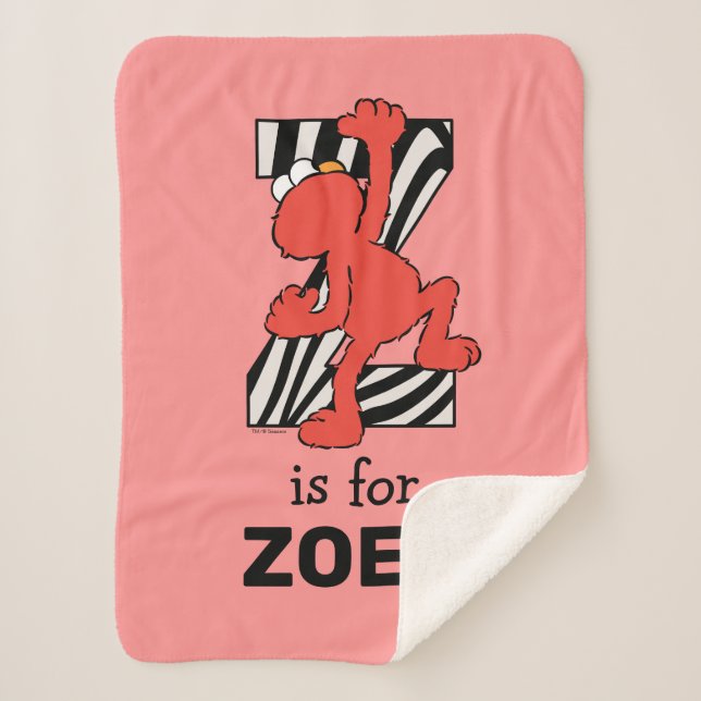 Elmo Alphabet | Z Zebra Sherpa Blanket (Front)