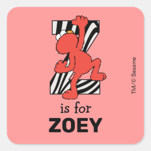Elmo Alphabet   Z Zebra Square Sticker
