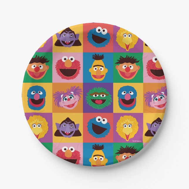 Elmo and Friends Wrapping Paper Paper Plate (Front)