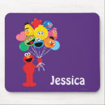 Elmo Balloons | Add Your Name Mouse Pad<br><div class="desc">Elmo,  Oscar,  Cookie Monster,  Bert,  Ernie,  Big Bird,  and Grover are in balloons ready to fly into the sky!      © 2014 Sesame Workshop. www.sesamestreet.org</div>
