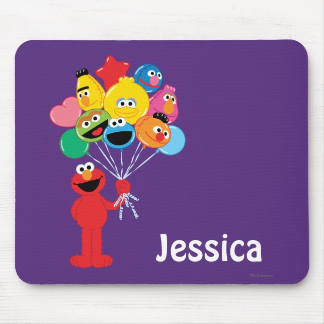 Elmo Balloons | Add Your Name Mouse Pad (Front)