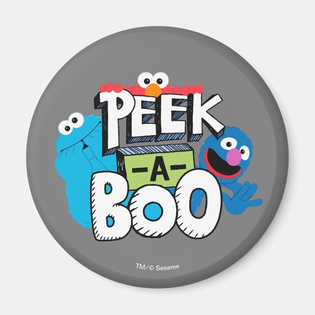 Elmo, Cookie & Grover | Peek-a-Boo Magnet (Front)