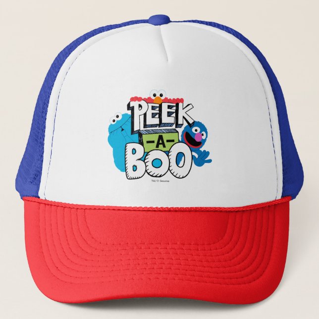 Elmo, Cookie & Grover | Peek-a-Boo Trucker Hat (Front)