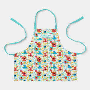 Elmo & Cookie Monster Fun Shapes Pattern Apron