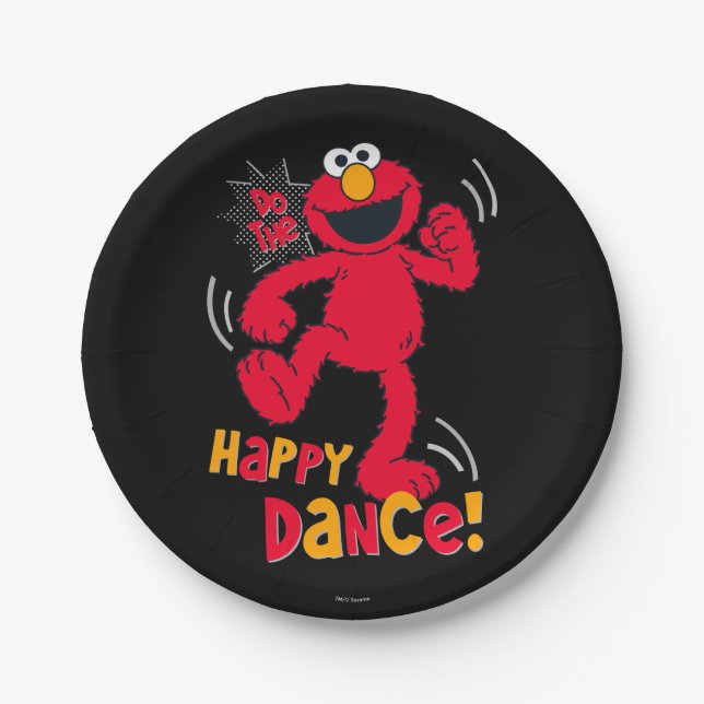 Elmo | Do the Happy Dance Paper Plate (Front)