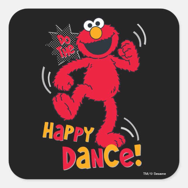 Elmo | Do the Happy Dance Square Sticker (Front)
