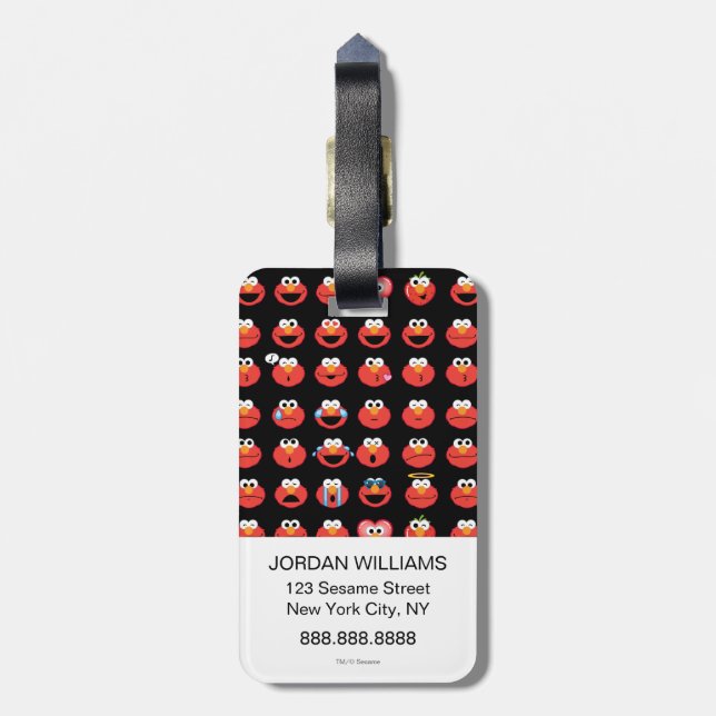 Elmo Emoji Pattern Luggage Tag (Back Vertical)