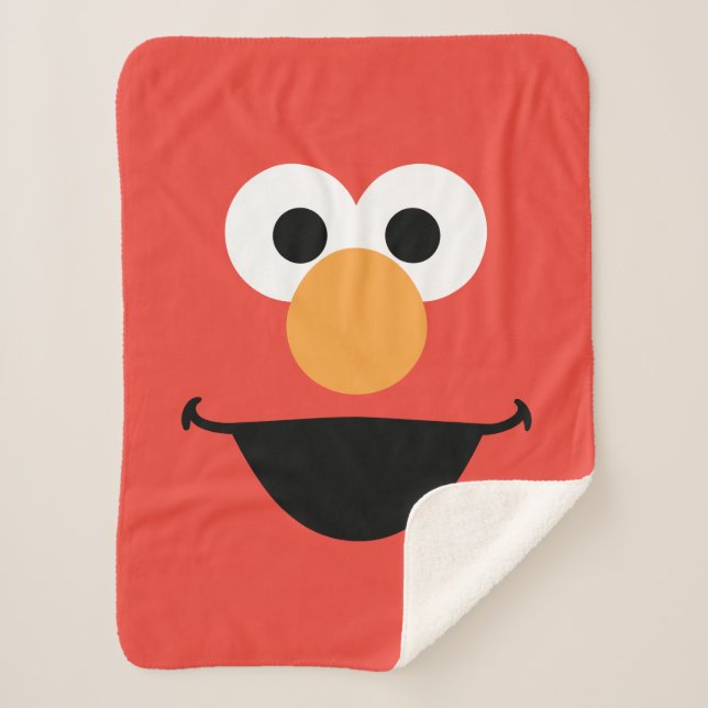 Elmo Face Art Sherpa Blanket (Front)