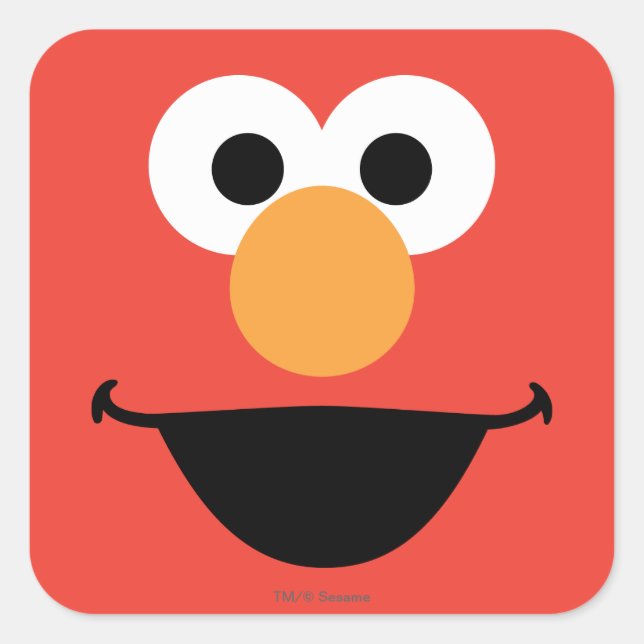 Elmo Face Art Square Sticker (Front)