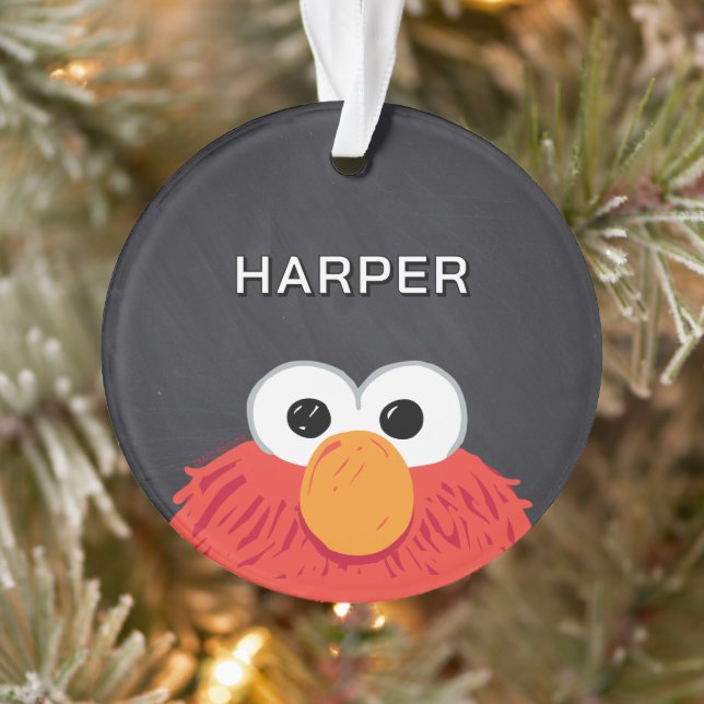 Elmo Face Chalkboard | Customised Name & Photo Ornament (Tree)