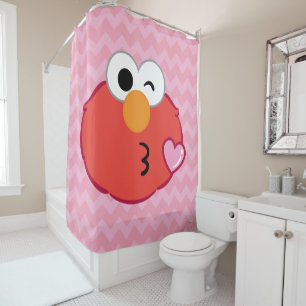 Elmo Face Throwing a Kiss Shower Curtain