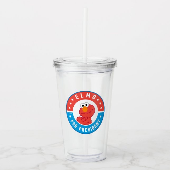 Elmo for President Badge Acrylic Tumbler (Front)