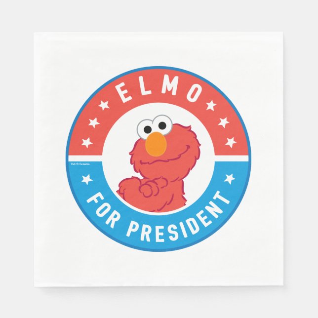 Elmo for President Badge Napkin (Front)