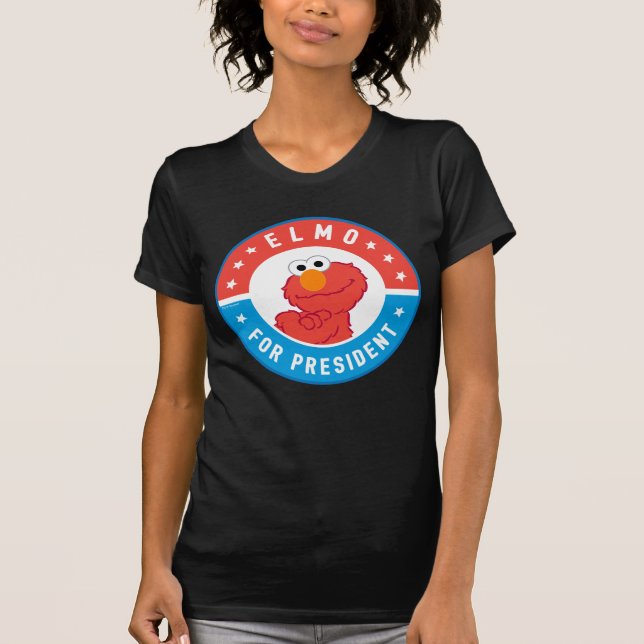 Elmo for President Badge T-Shirt (Front)