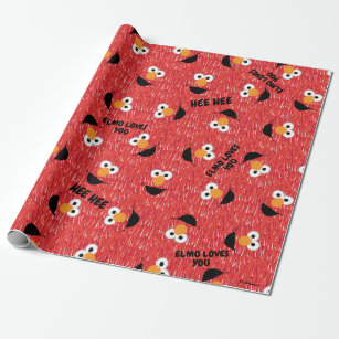 Elmo Fur Face Pattern Wrapping Paper