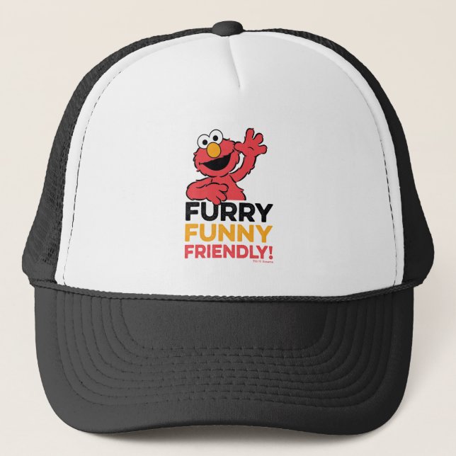 Elmo | Furry Funny Friendly Trucker Hat (Front)