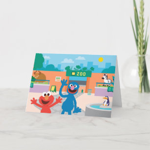 Elmo & Grover   Zoo Scene Card