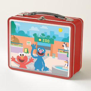 Elmo & Grover   Zoo Scene Metal Lunch Box