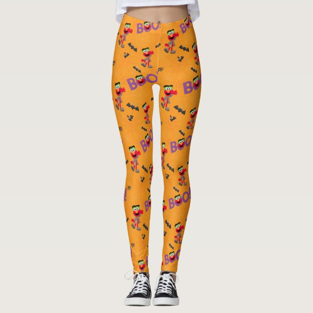 Elmo | Halloween Boo Pattern Leggings (Front)