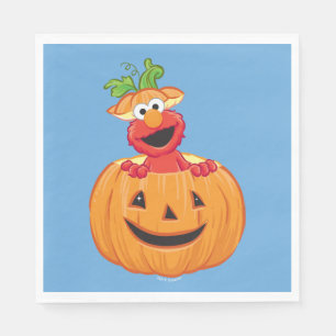 Elmo   Halloween Jack-O-Lantern Napkin