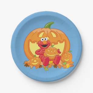 Elmo   Halloween Pumpkins Paper Plate