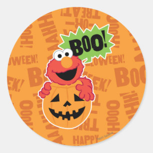 Elmo Happy Halloween Boo Classic Round Sticker
