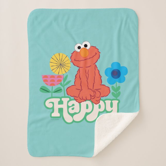 Elmo Happy! Sherpa Blanket (Front)