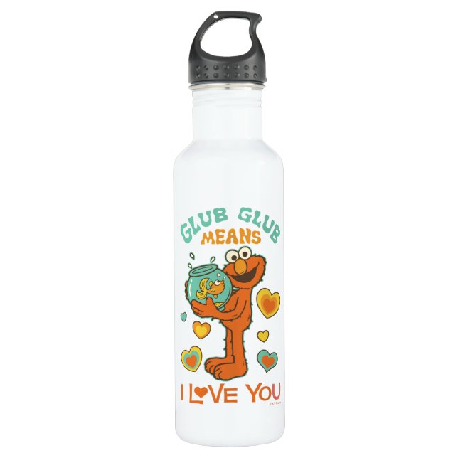 Elmo Holding his Pet Goldfish 710 Ml Water Bottle (Front)