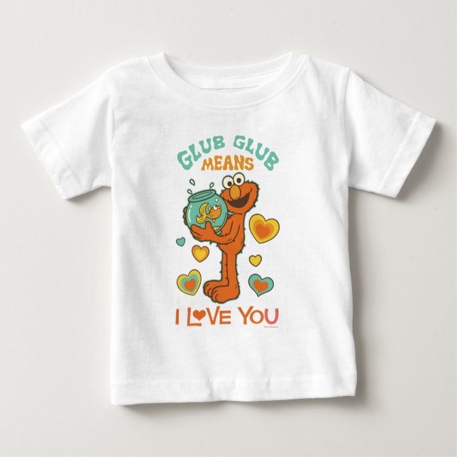Elmo Holding his Pet Goldfish Baby T-Shirt (Front)