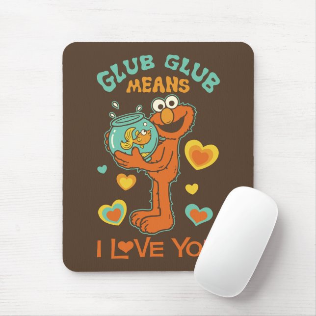 Elmo Holding his Pet Goldfish Mouse Pad (With Mouse)