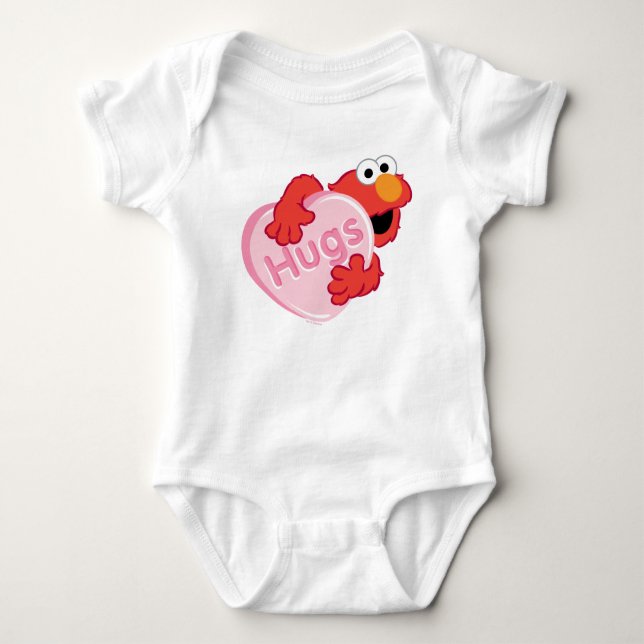 Elmo "Hugs" Valentine Heart Candy Baby Bodysuit (Front)