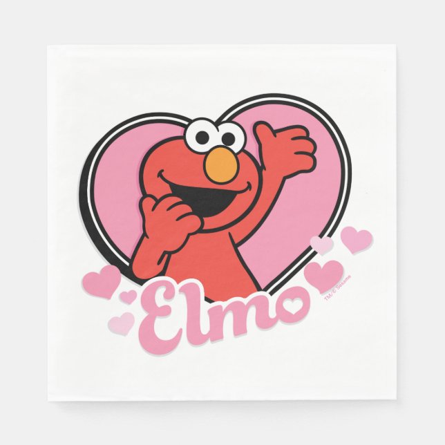 Elmo in Heart Valentine Napkin (Front)