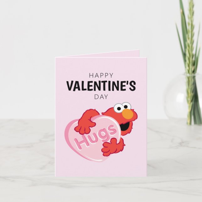 Elmo in Heart Valentine Note Card (Front)