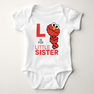 Elmo   L is for Little Sister Baby Bodysuit