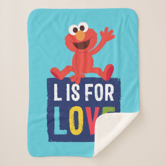Elmo | L is for Love Sherpa Blanket (Front)