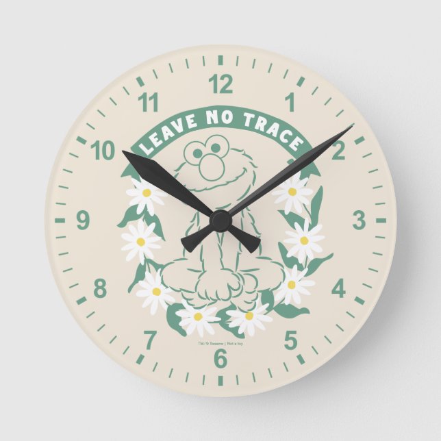 Elmo | Leave No Trace Floral Graphic Round Clock (Front)