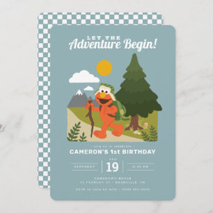 Elmo   Let the Adventure Begin Birthday  Invitation