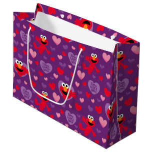 Elmo Loves You Valentine's Day Pattern Large Gift Bag