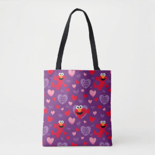 Elmo Loves You Valentine's Day Pattern Tote Bag