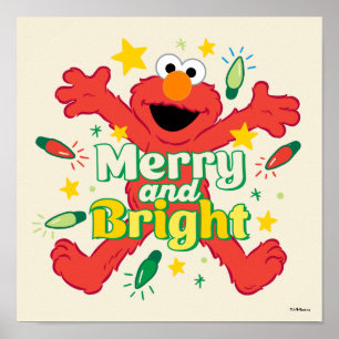 Elmo   Merry and Bright Poster