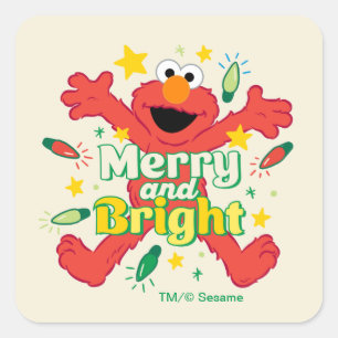 Elmo   Merry and Bright Square Sticker