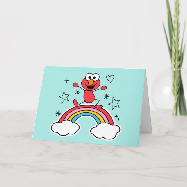 Elmo Rainbow Doodley Graphic Card (Front)