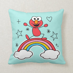 Elmo Rainbow Doodley Graphic Cushion