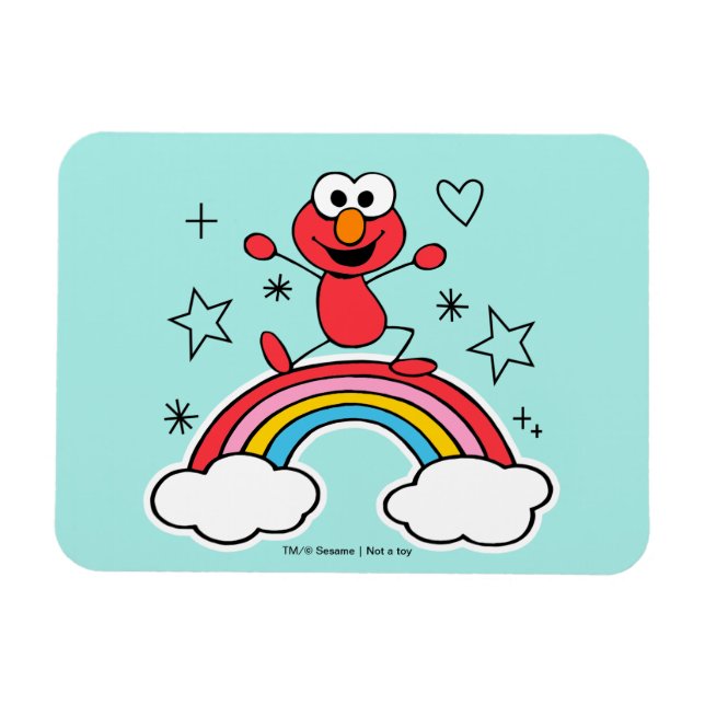 Elmo Rainbow Doodley Graphic Magnet (Horizontal)