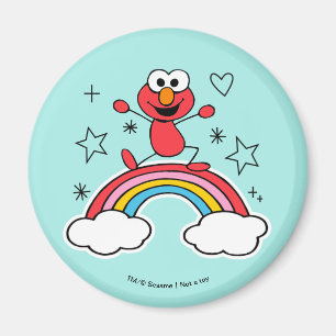Elmo Rainbow Doodley Graphic Magnet