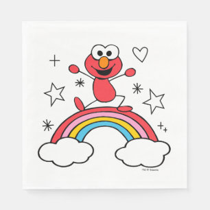 Elmo Rainbow Doodley Graphic Napkin