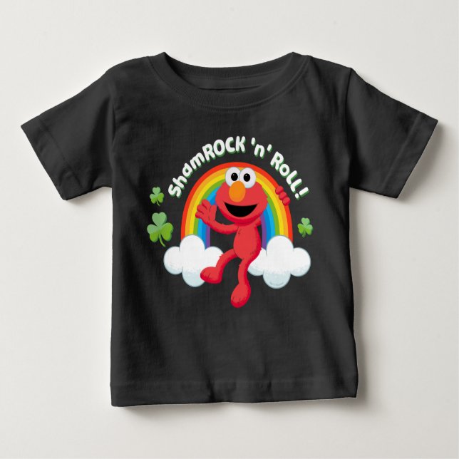 Elmo | Shamrock 'n' Roll Rainbow Baby T-Shirt (Front)