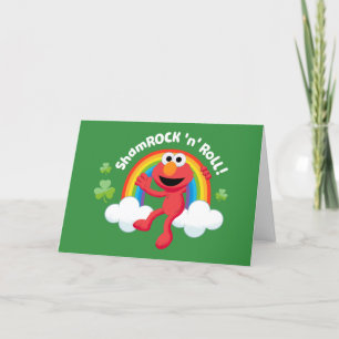 Elmo Shamrock 'n' Roll Rainbow Holiday Card